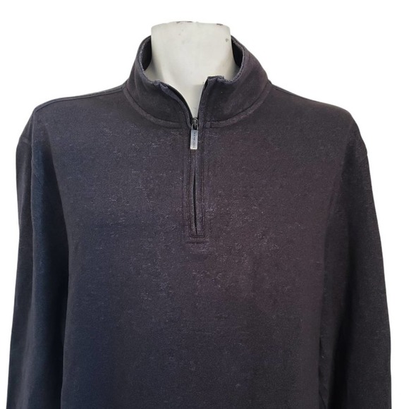 Men's Van Heusen Heather Gray Flex Mock Neck Long Sleeve 1/4 Zip Polo Sz XL - Picture 4 of 10